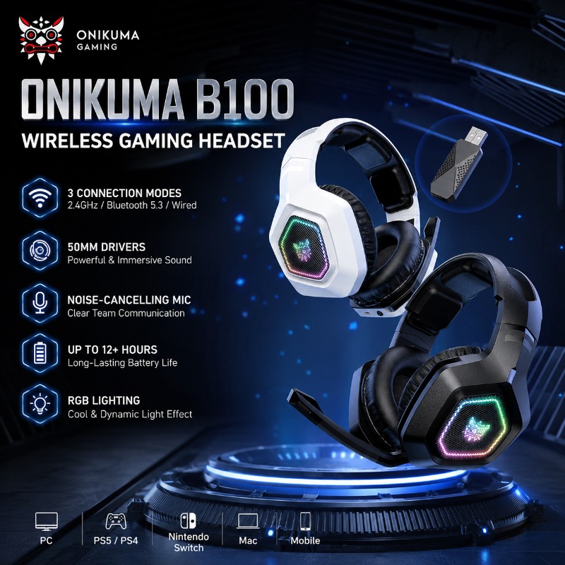 ONIKUMA B100 Wireless Gaming H - Gaming Console Apple review and price