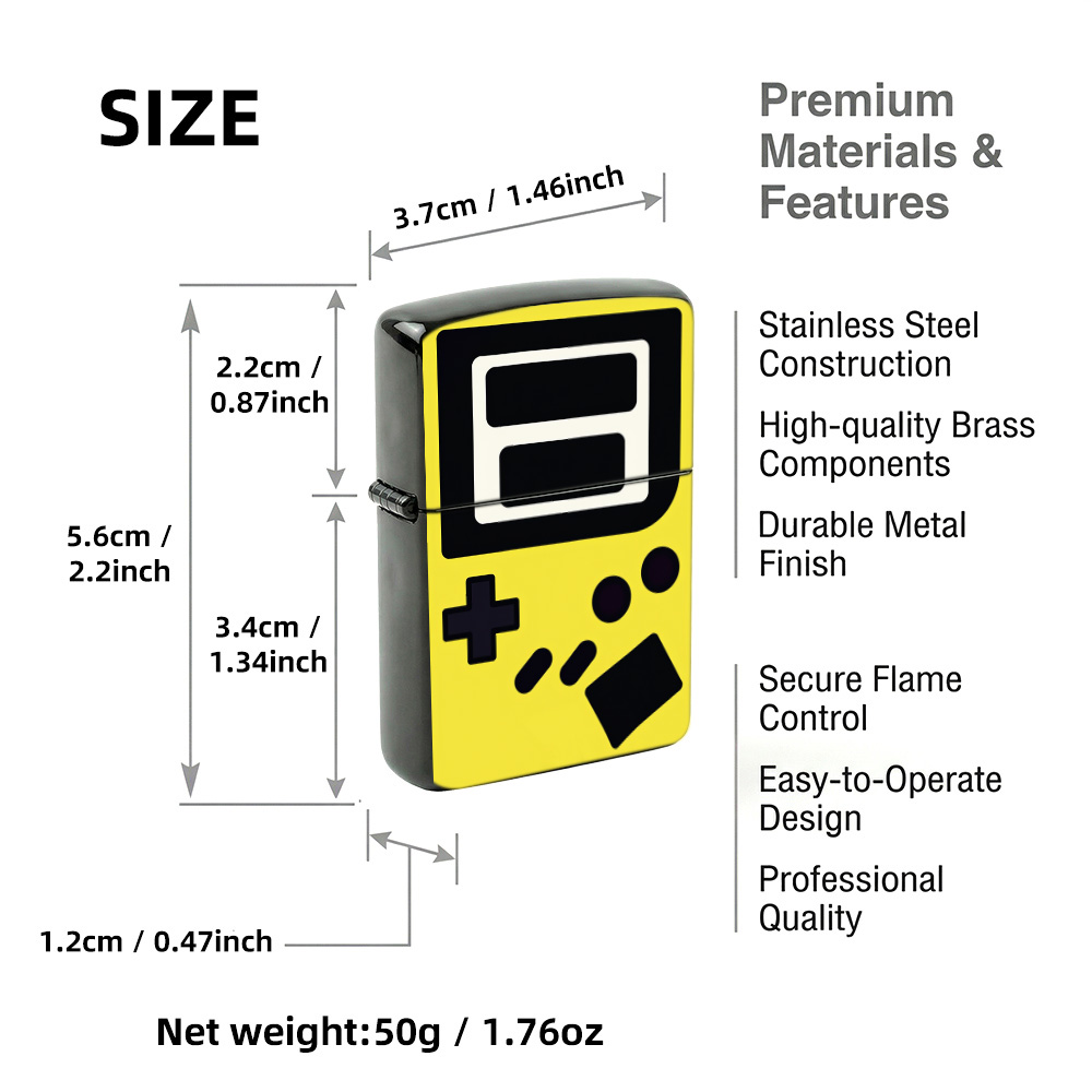 Retro gaming Flip Top Lighter  - Retro.Gaming Console Yellow review and price